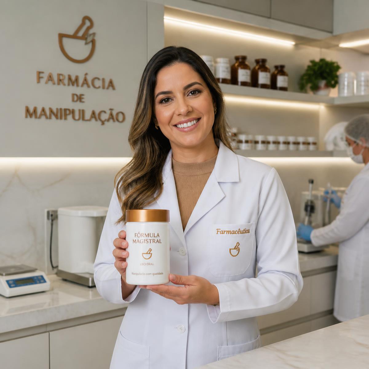 Farmacêutica da Biomagistral Ipiranga em laboratório de manipulação